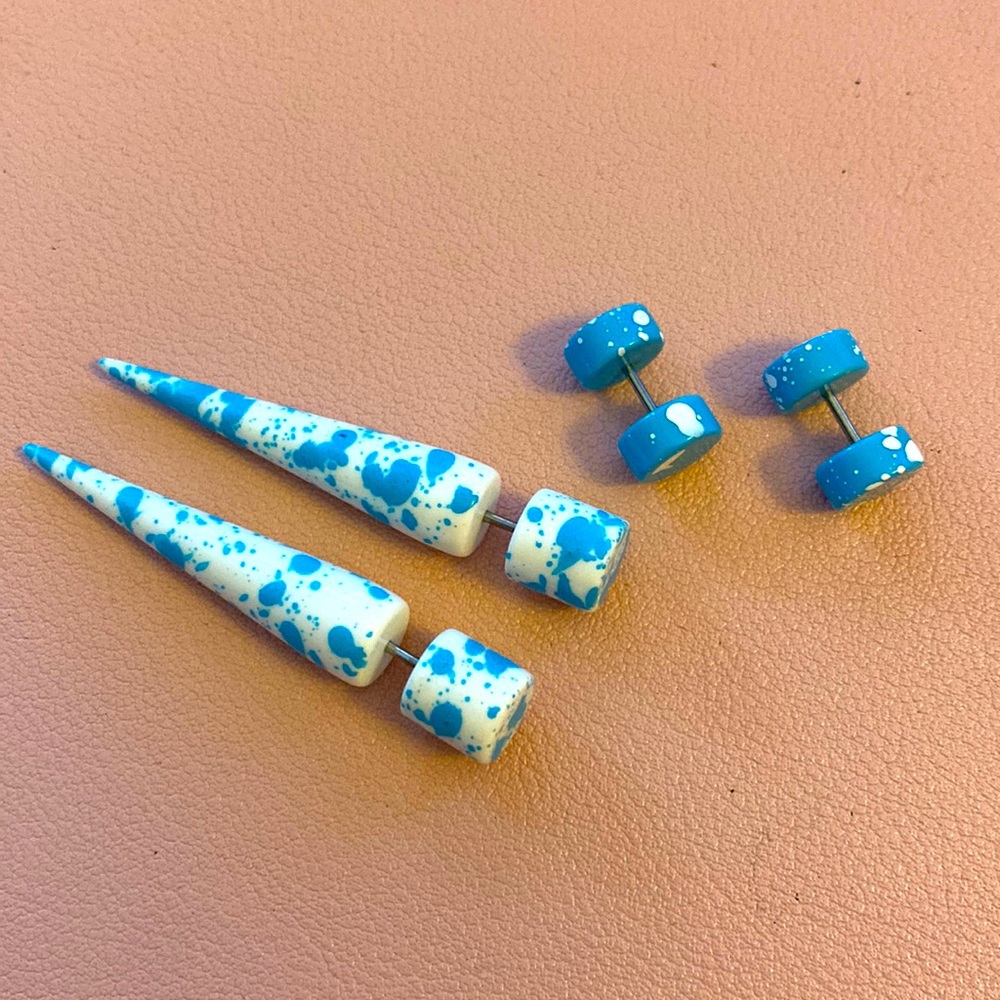 Fake Gauges Earring Set